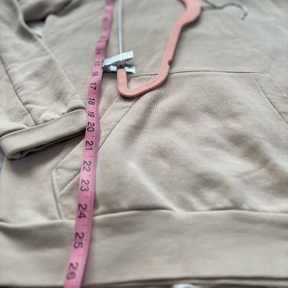 Adidas Beige Oversized Pullover Hoodie Size S - Picture 5 of 6